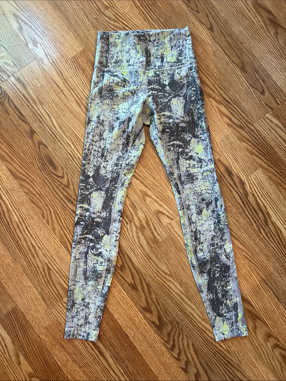 lululemon athletica Gray & Yellow Abstract Print High-Rise Leggings